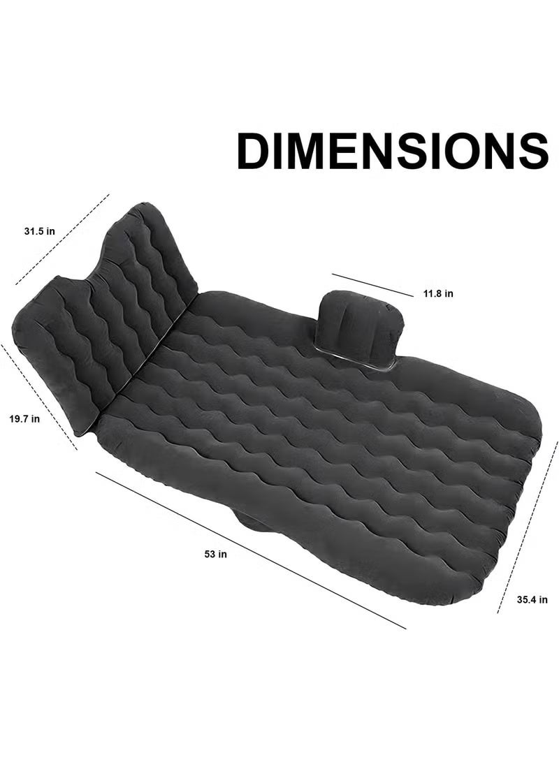 BlueFire Universal SUV & Car Back Seat Air Mattress Bed with Electric Pump | Premium Inflatable Travel Mattress Kit with 2 Air Pillows, Head Guard & Anti-Drop Sides | Leakproof Washable PVC for Camping, Road Trips & Comfortable Car Sleeping (72.8” x 35.4”) - Image 5